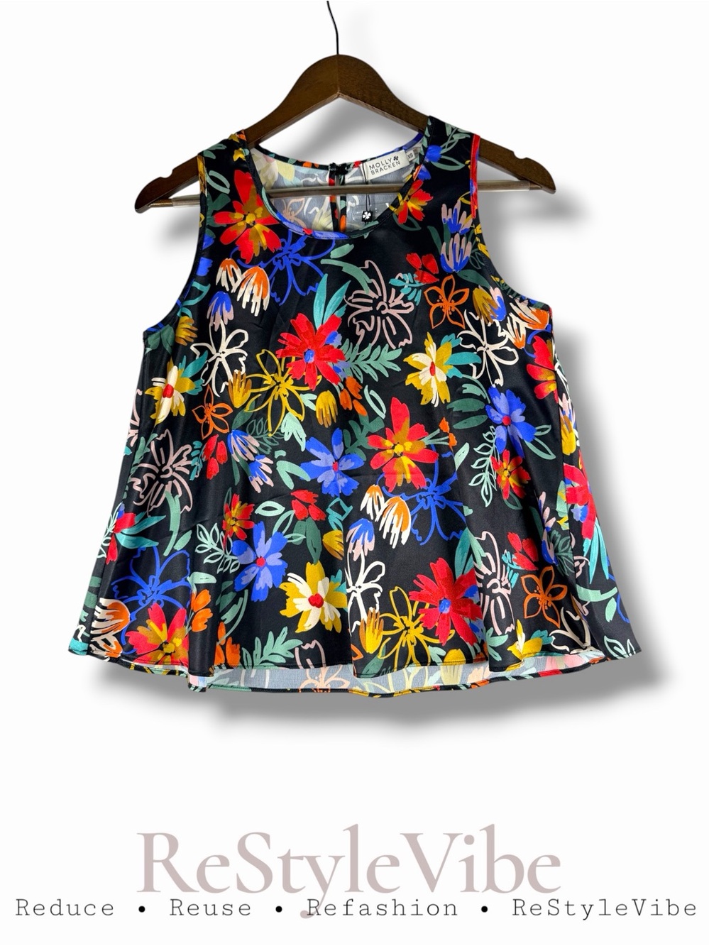 MOLLY BRACKEN Women’s Size XS Top Shirt Tank Blouse Sleeveless Floral NWT NEW